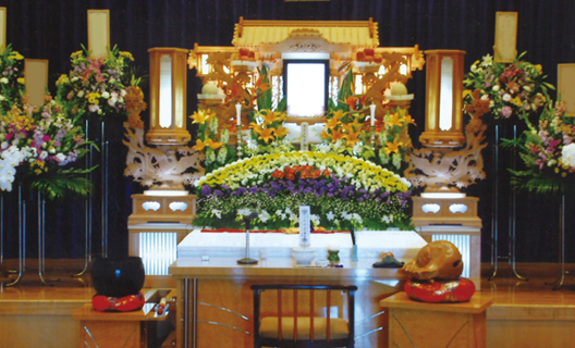家族葬セットプランの祭壇例