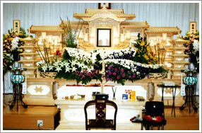 家族葬セットプランの祭壇
