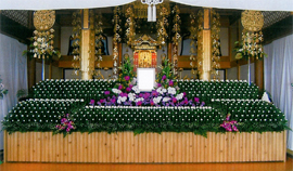奈良県北葛城郡王寺町での葬儀の祭壇例